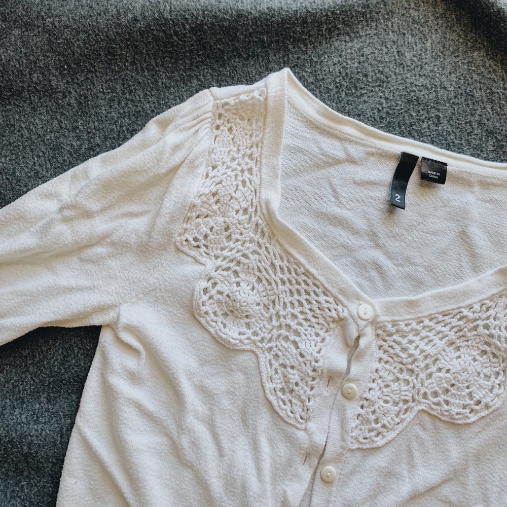 H&M white/ivory cardigan